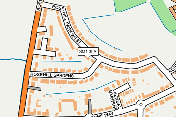 SM1 3LA map - OS OpenMap – Local (Ordnance Survey)