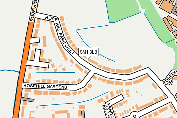 SM1 3LB map - OS OpenMap – Local (Ordnance Survey)