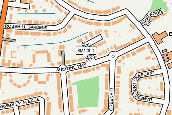 SM1 3LD map - OS OpenMap – Local (Ordnance Survey)