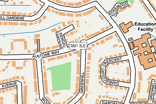 SM1 3LE map - OS OpenMap – Local (Ordnance Survey)