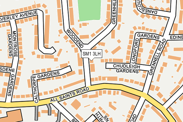 SM1 3LH map - OS OpenMap – Local (Ordnance Survey)