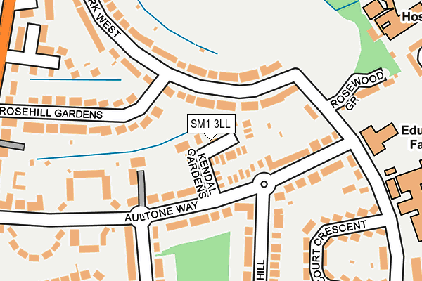 SM1 3LL map - OS OpenMap – Local (Ordnance Survey)