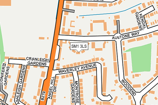 SM1 3LS map - OS OpenMap – Local (Ordnance Survey)