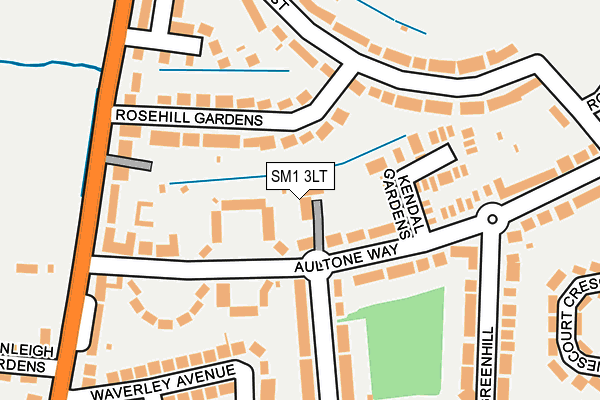 SM1 3LT map - OS OpenMap – Local (Ordnance Survey)