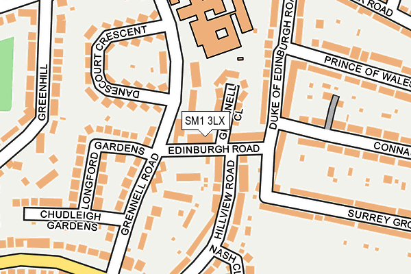SM1 3LX map - OS OpenMap – Local (Ordnance Survey)