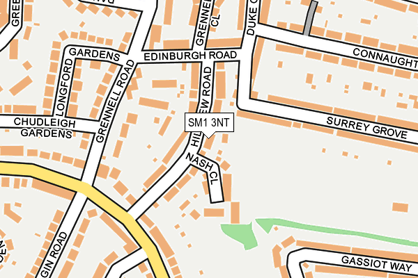 SM1 3NT map - OS OpenMap – Local (Ordnance Survey)