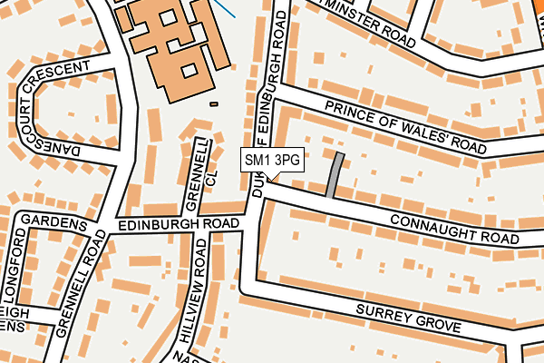 SM1 3PG map - OS OpenMap – Local (Ordnance Survey)