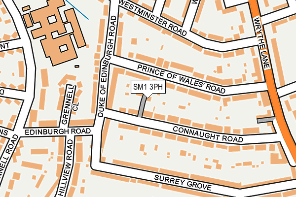 SM1 3PH map - OS OpenMap – Local (Ordnance Survey)