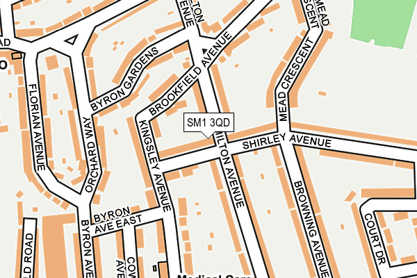 SM1 3QD map - OS OpenMap – Local (Ordnance Survey)