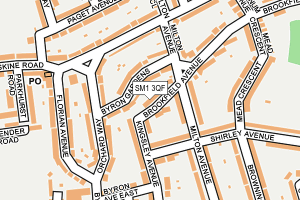 SM1 3QF map - OS OpenMap – Local (Ordnance Survey)