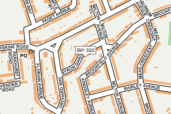 SM1 3QG map - OS OpenMap – Local (Ordnance Survey)