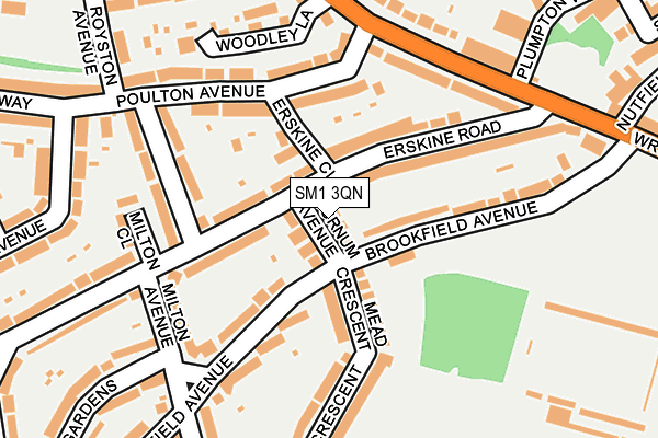 SM1 3QN map - OS OpenMap – Local (Ordnance Survey)