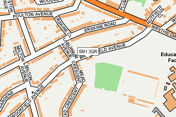 SM1 3QR map - OS OpenMap – Local (Ordnance Survey)