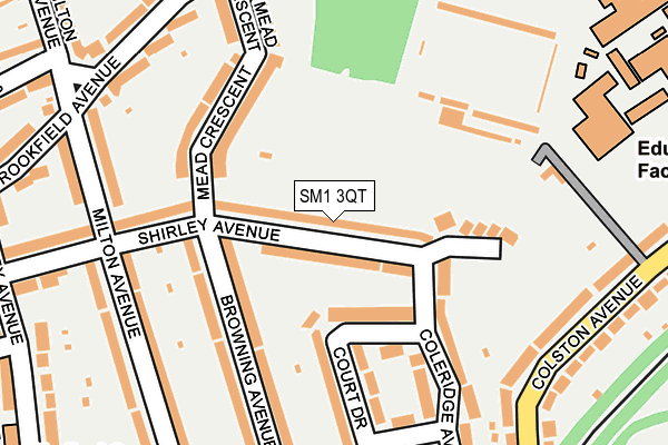 SM1 3QT map - OS OpenMap – Local (Ordnance Survey)