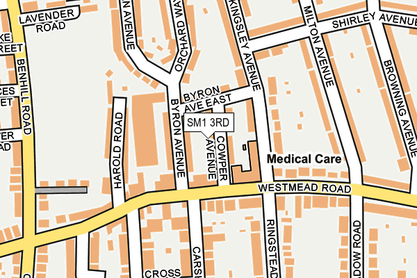 SM1 3RD map - OS OpenMap – Local (Ordnance Survey)