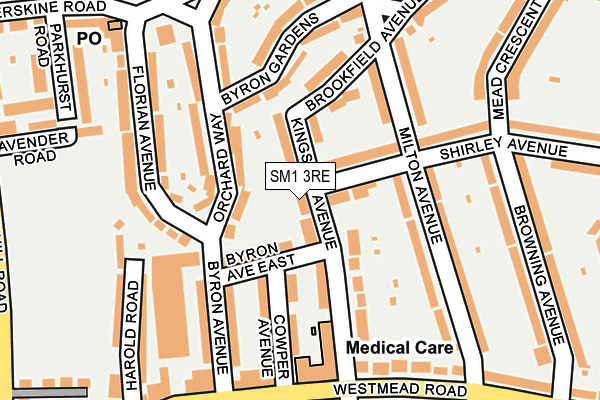 SM1 3RE map - OS OpenMap – Local (Ordnance Survey)