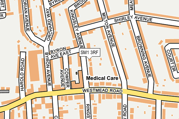 SM1 3RF map - OS OpenMap – Local (Ordnance Survey)