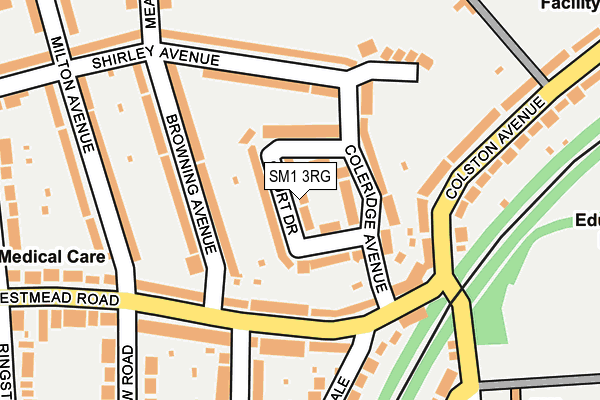 SM1 3RG map - OS OpenMap – Local (Ordnance Survey)