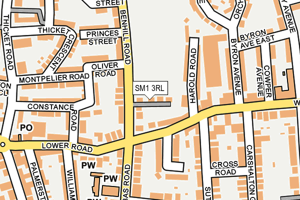 SM1 3RL map - OS OpenMap – Local (Ordnance Survey)