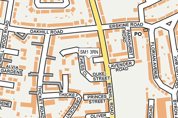 SM1 3RN map - OS OpenMap – Local (Ordnance Survey)