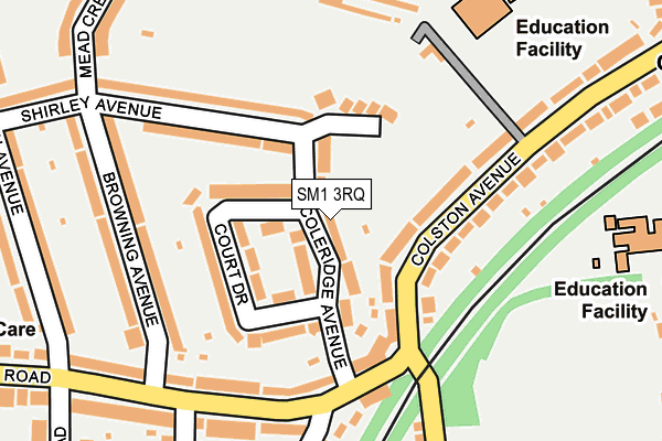 SM1 3RQ map - OS OpenMap – Local (Ordnance Survey)