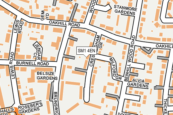 SM1 4EN map - OS OpenMap – Local (Ordnance Survey)