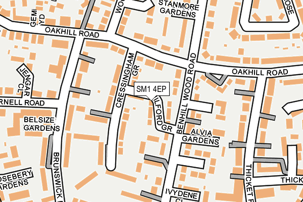 SM1 4EP map - OS OpenMap – Local (Ordnance Survey)