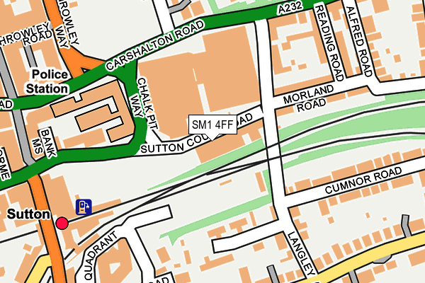 SM1 4FF map - OS OpenMap – Local (Ordnance Survey)