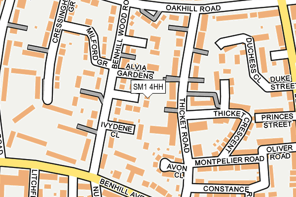 SM1 4HH map - OS OpenMap – Local (Ordnance Survey)