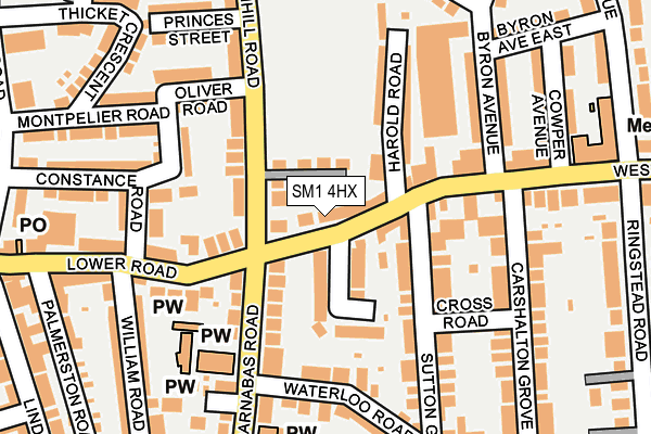 SM1 4HX map - OS OpenMap – Local (Ordnance Survey)