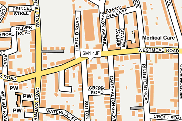 SM1 4JF map - OS OpenMap – Local (Ordnance Survey)