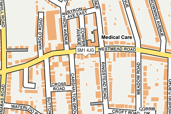 SM1 4JG map - OS OpenMap – Local (Ordnance Survey)