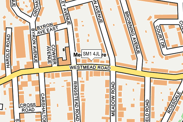 SM1 4JL map - OS OpenMap – Local (Ordnance Survey)