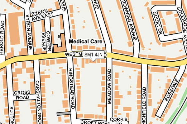 SM1 4JN map - OS OpenMap – Local (Ordnance Survey)