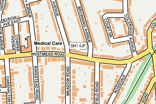 SM1 4JP map - OS OpenMap – Local (Ordnance Survey)