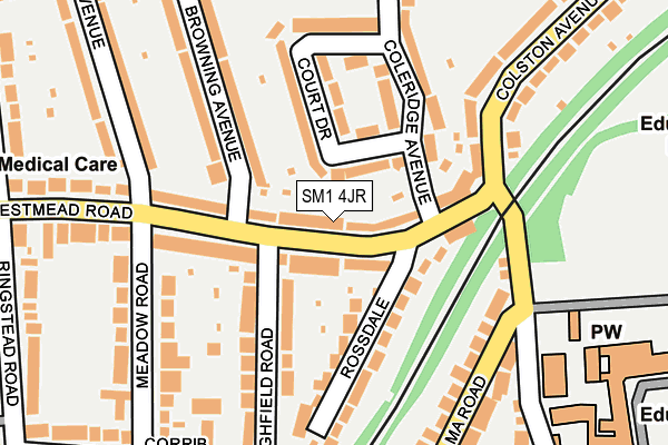 SM1 4JR map - OS OpenMap – Local (Ordnance Survey)