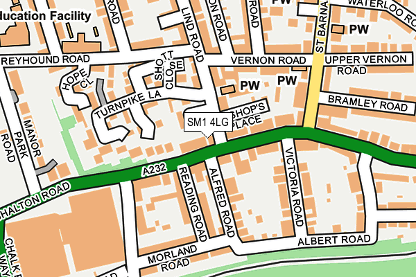 SM1 4LG map - OS OpenMap – Local (Ordnance Survey)