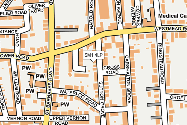 SM1 4LP map - OS OpenMap – Local (Ordnance Survey)