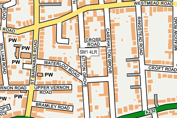 SM1 4LR map - OS OpenMap – Local (Ordnance Survey)