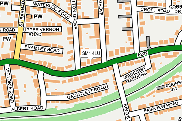 SM1 4LU map - OS OpenMap – Local (Ordnance Survey)