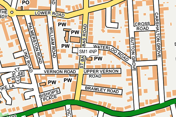 SM1 4NP map - OS OpenMap – Local (Ordnance Survey)