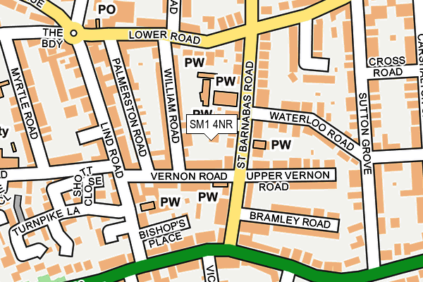 SM1 4NR map - OS OpenMap – Local (Ordnance Survey)