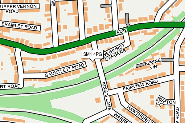 SM1 4PG map - OS OpenMap – Local (Ordnance Survey)