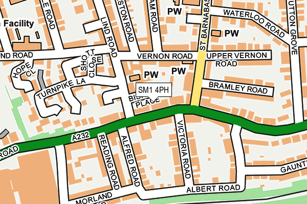 SM1 4PH map - OS OpenMap – Local (Ordnance Survey)