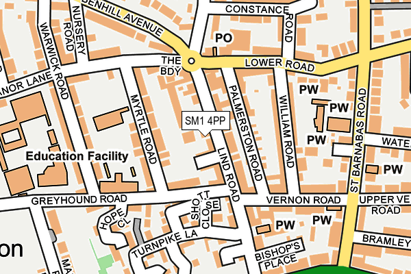 Map of 15 GROSVENOR ROAD RESIDENTS COMPANY LIMITED at local scale