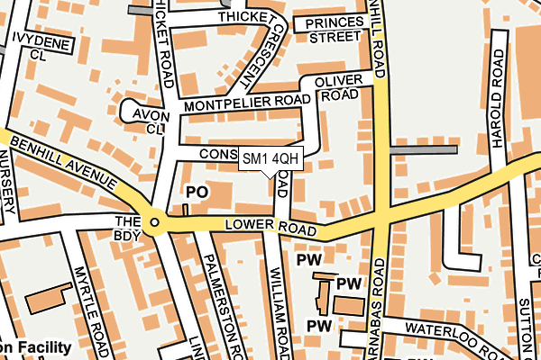 SM1 4QH map - OS OpenMap – Local (Ordnance Survey)