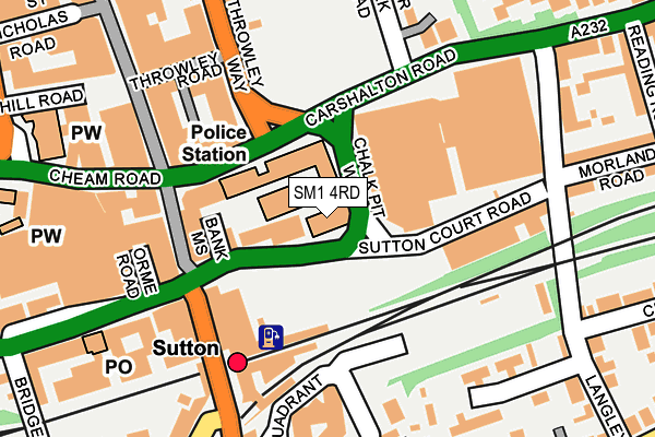 SM1 4RD map - OS OpenMap – Local (Ordnance Survey)