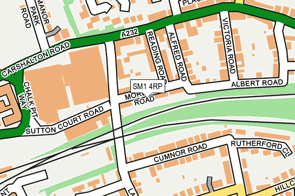 SM1 4RP map - OS OpenMap – Local (Ordnance Survey)