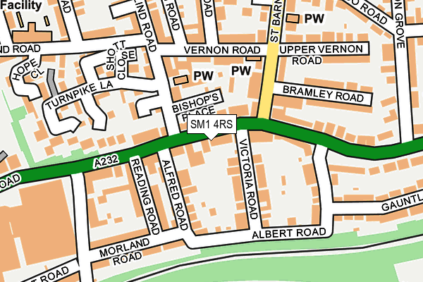 SM1 4RS map - OS OpenMap – Local (Ordnance Survey)