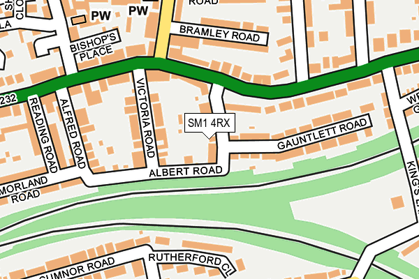 SM1 4RX map - OS OpenMap – Local (Ordnance Survey)